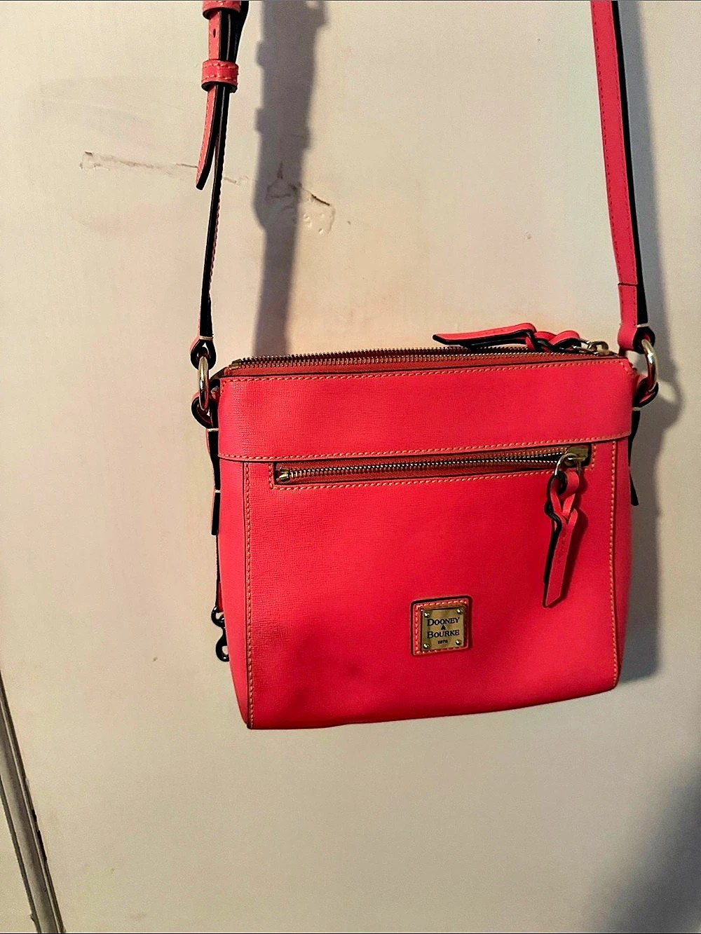 Dooney & Bourke Saffiano Small Zip Crossbody Red